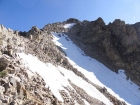 Final scramble section during the Snowyside Peak climb.
