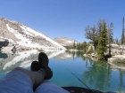 Taking a break in Ten Lake Basin.