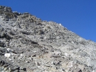 Close-up shot of the very steep east face of Big Basin Peak.
