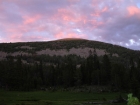 The sun setting on Big Eightmile Peak from our campsite in Devil's Basin.