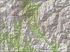 Map of my route, just over 13 miles and 3600' gain round trip.