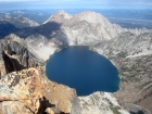Awesome view of Sawtooth Lake from the summit of Mount Regan.