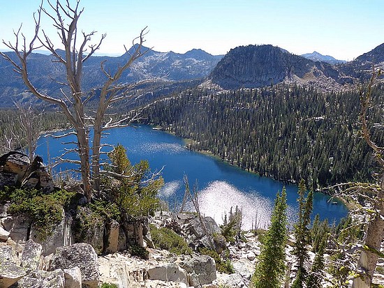 Thirtythree Lake from the ridge.