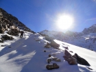 Climbing above Kane Lake