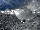 Aaron on a short scramble section.