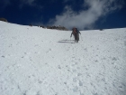 Past the crux, it’s a straightforward snow climb.