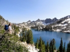 Ken above upper Alpine Creek Lake 9050'