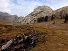 Small waterfall below Andromeda Peak.