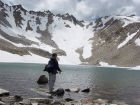 JJ fishing in Snow Lake.