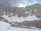 The 1000' vertical east face of David O. Lee Peak from near The Kettles.