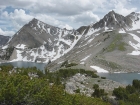 Peak 11272' from the slopes north of Cirque Lake. You can see the long chute we crossed earlier in the day..