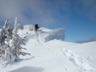 Splattski crossing a cool looking snaggle-toothed cornice.