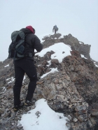 Sean nearing the summit, John not far behind.