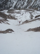 Descending the southwest face gully.