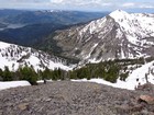 Climbing toward the summit, Palisades Reservoir in the background.