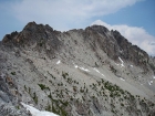 The south face of Horstmann Peak as seen from the saddle north of Fishhook Spire.