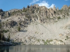 Looking up at Mount Iowa and its many spires from our campsite.