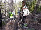 Quick break during the grind up the hillside.