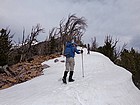 Some rare firm snow on the ridge after the saddle.