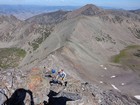 Making our way the northwest ridge of Lem Peak.