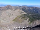 Lem Peak summit view looking north. Tendoy, McNutt, and Fellfield in the distance.