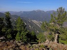 Treon Peak summit view west of Warm Springs Creek, Robinson Bar Peak, and Lookout Mountain.