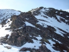 Michael crossing some rocks on our way to the west ridge.