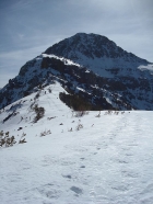 Michael on the west ridge with Bell's summit block in view.