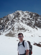 Dave at the base of the summit block.