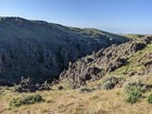 Basalt cliffs form a canyon on Dive Creek.