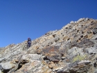 Sean scrambling up the final stretch to the summit.