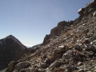 Here's Dan dropping out of the notch in the south ridge during our descent.