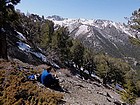 Lunch break at 9k, Nicholson Peak in the distance.