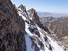 Sean climbing one of the cruxier sections of the ridge.