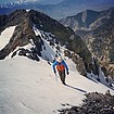 Short snow climb after the crux section. SeanD photo.