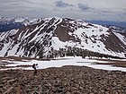 Descending from Flatiron Mountain, on our way south to Smoke Screen Peak (10571'.)