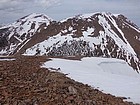 View looking back north at Big Creek Peak and Flatiron Mountain from Smoke Screen Peak.