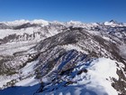 The White Clouds Peaks covered in snow, Castle Peak on the right.