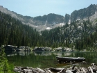 Looking back up at the ridge we crossed after leaving Terrace Lakes. Photo taken from lake 8395'.