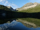 Morning reflection of Aggipah Mountain from Ship Island Lake.
