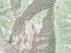 Map of the route, 11 miles and 4000' gain round trip.