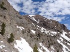 First view of the summit of Boulder Peak. Descend briefly from here, and find a gully leading back to the ridge.