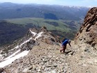 Heading up the south ridge of Boulder Peak, above the cliffy section.