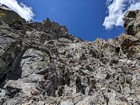 Very steep headwall leading up the southeast face of Silver Peak.