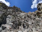 Very steep headwall leading up the southeast face of Silver Peak.