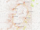 Map of the route, 13 miles and 5000' gain round trip.