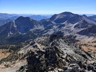 Box Canyon from the summit of Long Ridge Peak. Lower Box Peak, and Iron Mountain in the background.