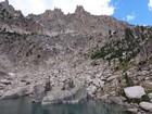 Craggy south ridge of Braxon Peak from the upper lake.