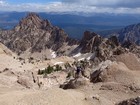 Nearing the summit. Mt Heyburn, Redfish Lake, and White Clouds in the background.