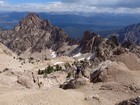 Nearing the summit. Mt Heyburn, Redfish Lake, and White Clouds in the background.